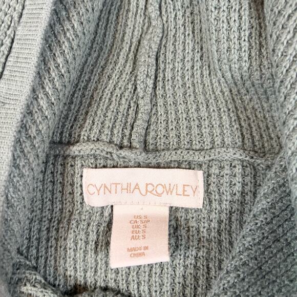 Cynthia Rowley women’s hooded sweater sage green. Size S. Waffle knit - Picture 3 of 8